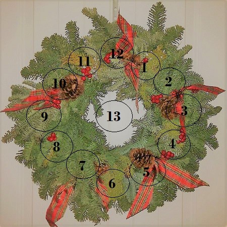 yule wreath spread